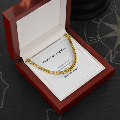 Cuban Link Chain with Custom Message Card