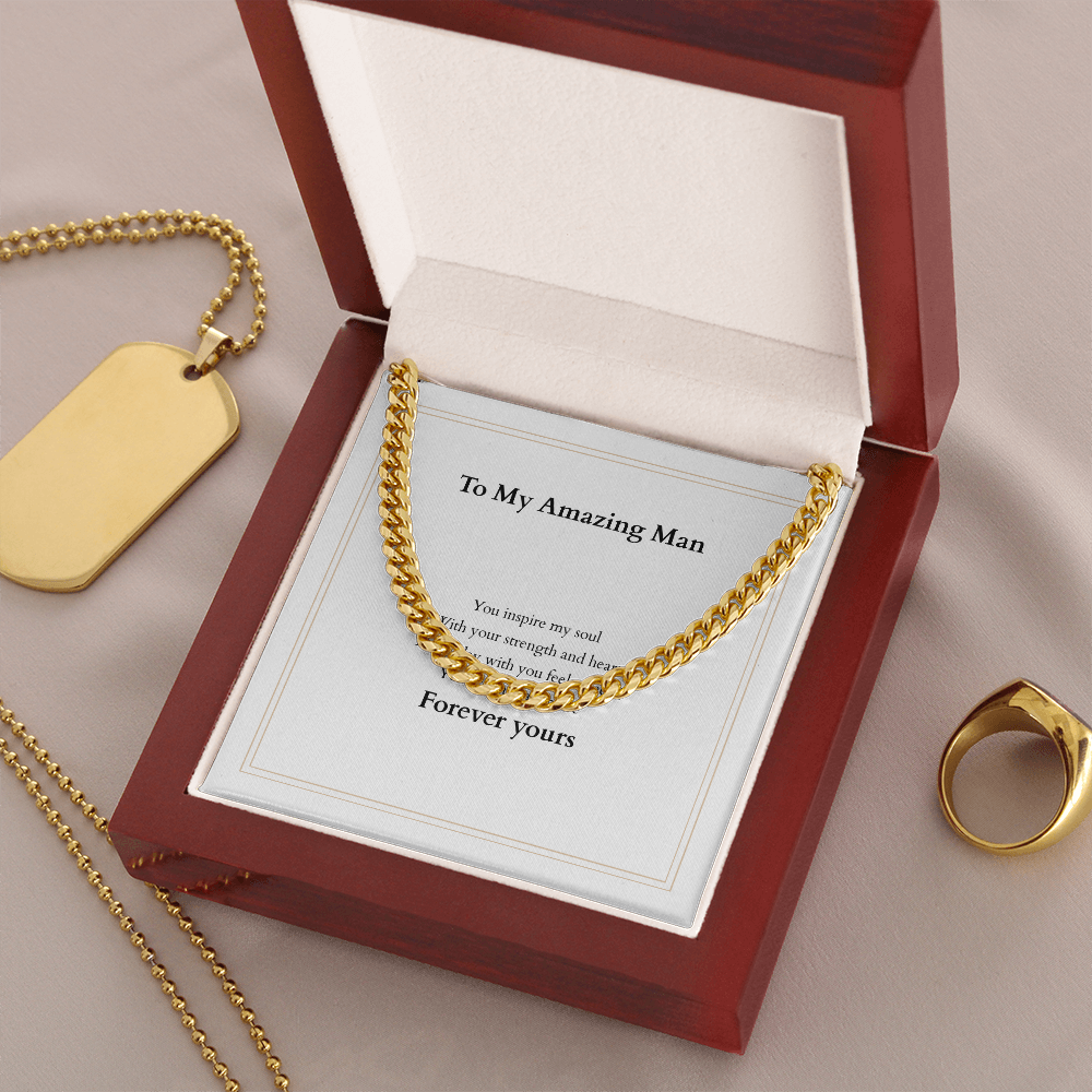 Cuban Link Chain with Custom Message Card