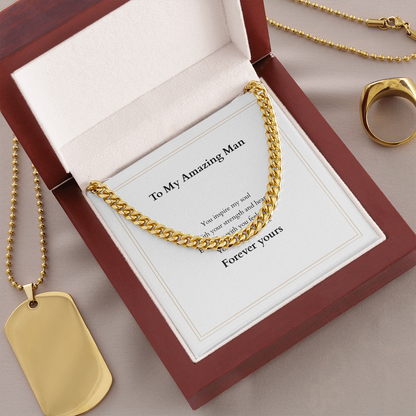 Cuban Link Chain with Custom Message Card