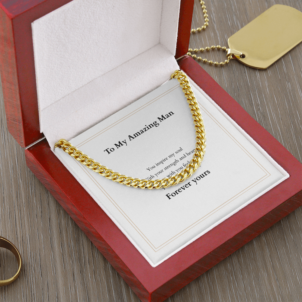 Cuban Link Chain with Custom Message Card