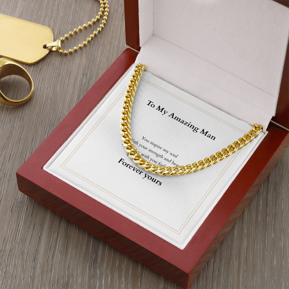 Cuban Link Chain with Custom Message Card