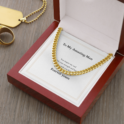 Cuban Link Chain with Custom Message Card