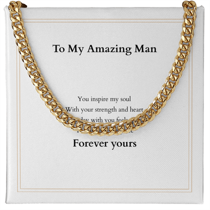 Cuban Link Chain with Custom Message Card