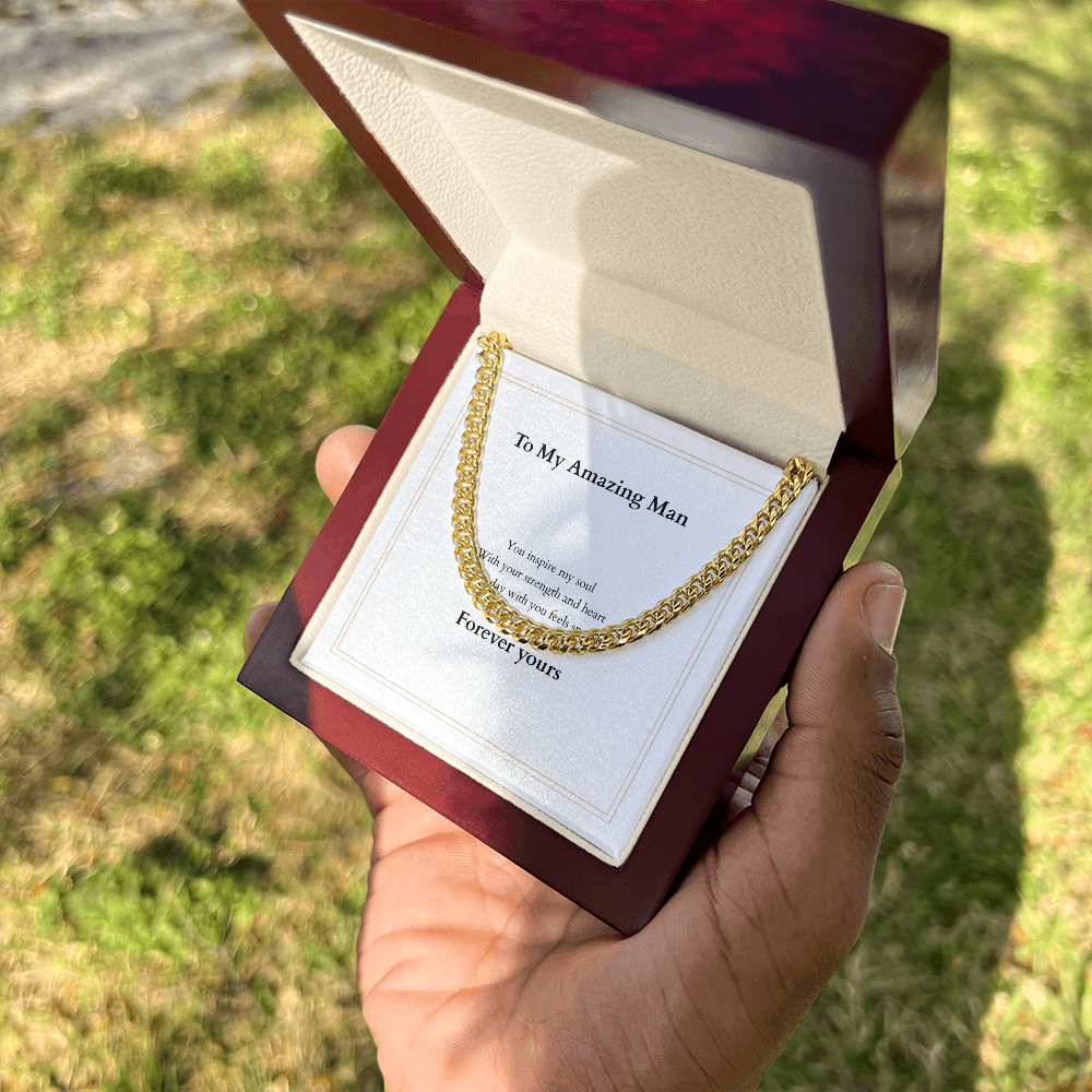 Cuban Link Chain with Custom Message Card