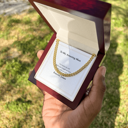 Cuban Link Chain with Custom Message Card