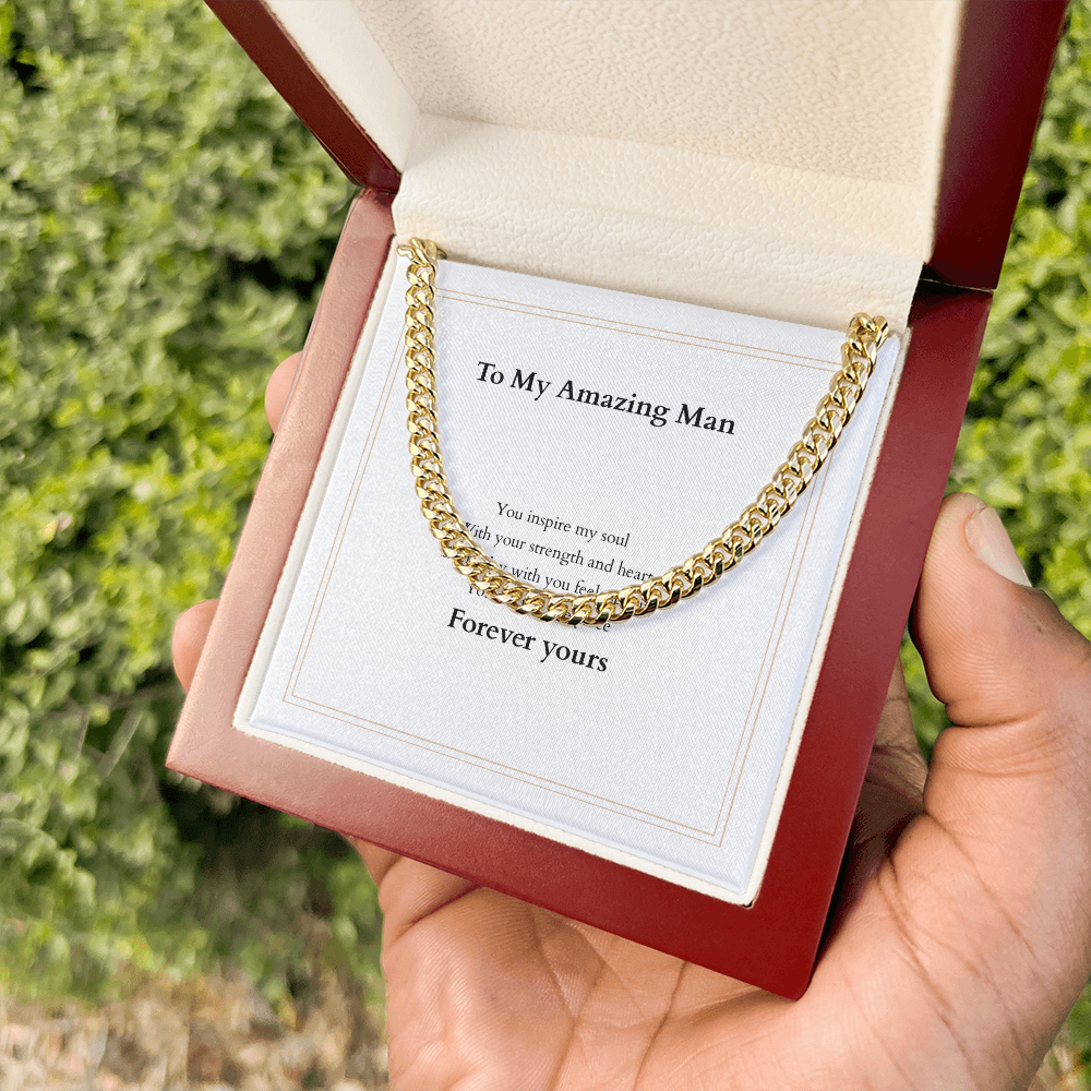 Cuban Link Chain with Custom Message Card