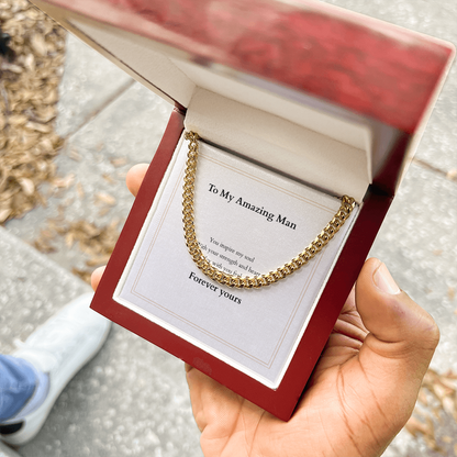 Cuban Link Chain with Custom Message Card