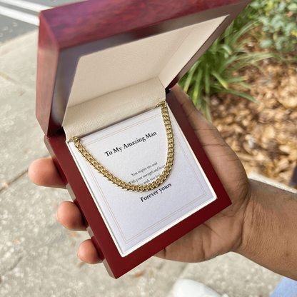 Cuban Link Chain with Custom Message Card