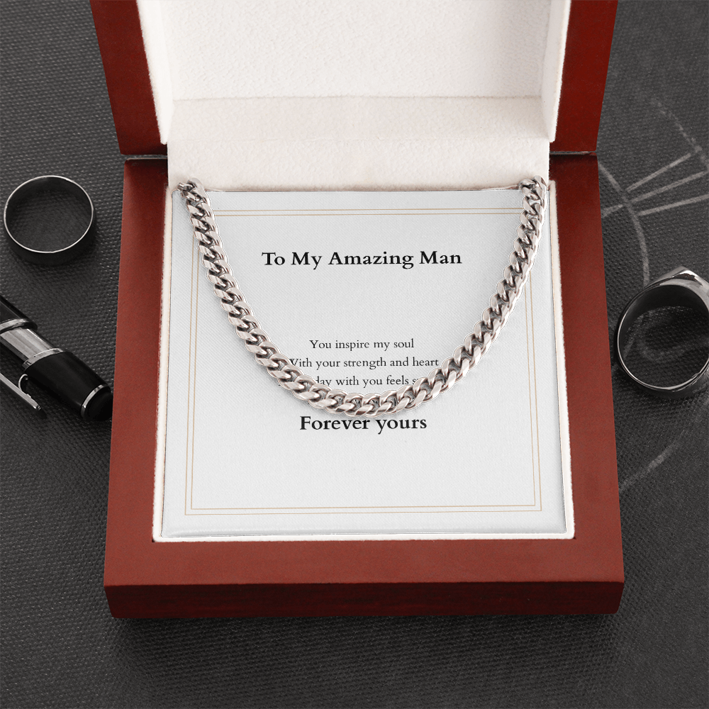 Cuban Link Chain with Custom Message Card