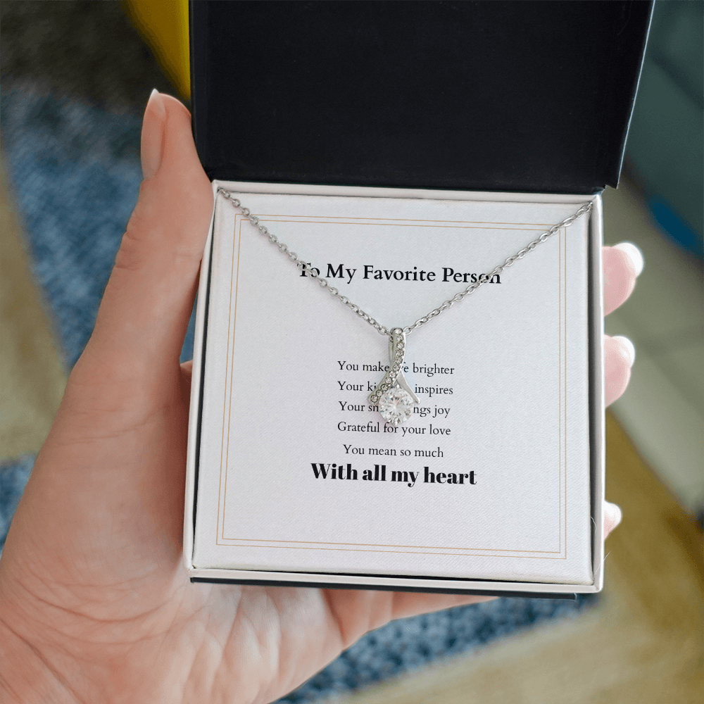 Alluring Beauty Personalized Necklace – A Gift She’ll Cherish Forever, with Custom Message Card