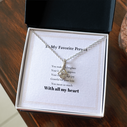 Alluring Beauty Personalized Necklace – A Gift She’ll Cherish Forever, with Custom Message Card