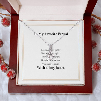 Alluring Beauty Personalized Necklace – A Gift She’ll Cherish Forever, with Custom Message Card