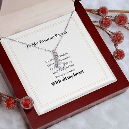 Alluring Beauty Personalized Necklace – A Gift She’ll Cherish Forever, with Custom Message Card