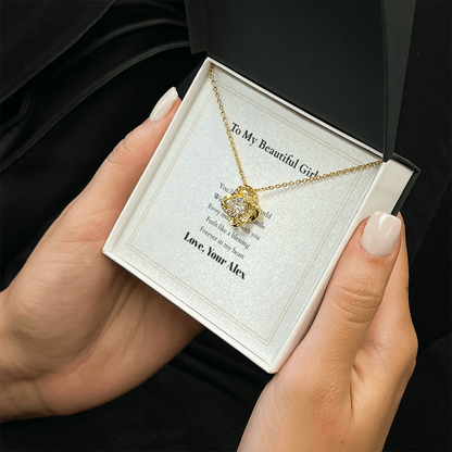Love Knot Necklace with Custom Message Card – Personalized Gift for Her