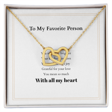 Personalized Interlocking Hearts Necklace with Custom Message Card – A Meaningful Gift for the Woman You Love