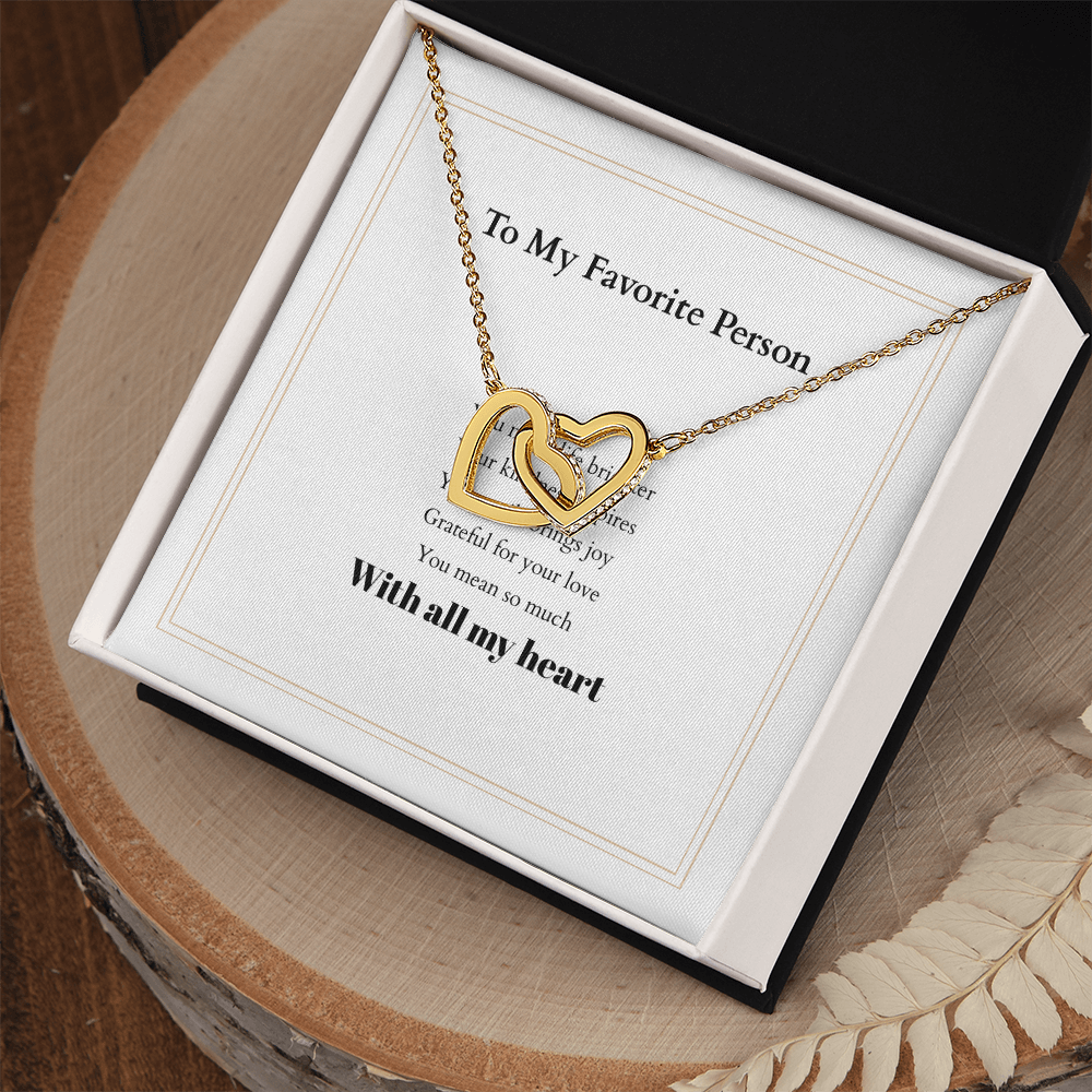Personalized Interlocking Hearts Necklace with Custom Message Card – A Meaningful Gift for the Woman You Love