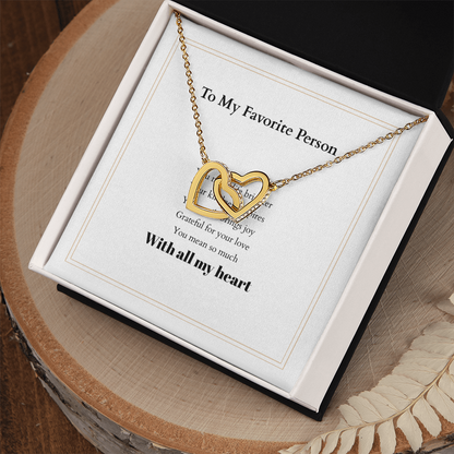 Personalized Interlocking Hearts Necklace with Custom Message Card – A Meaningful Gift for the Woman You Love