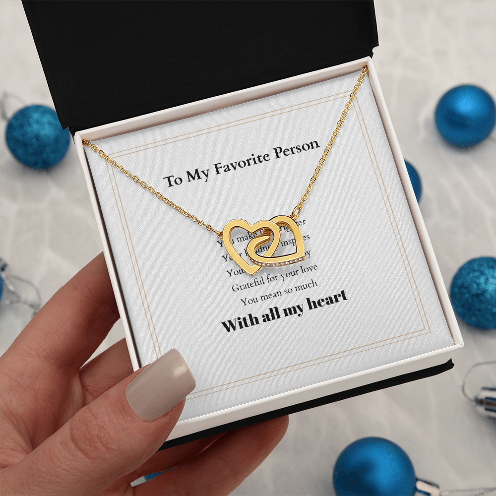 Personalized Interlocking Hearts Necklace with Custom Message Card – A Meaningful Gift for the Woman You Love