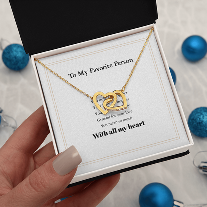 Personalized Interlocking Hearts Necklace with Custom Message Card – A Meaningful Gift for the Woman You Love