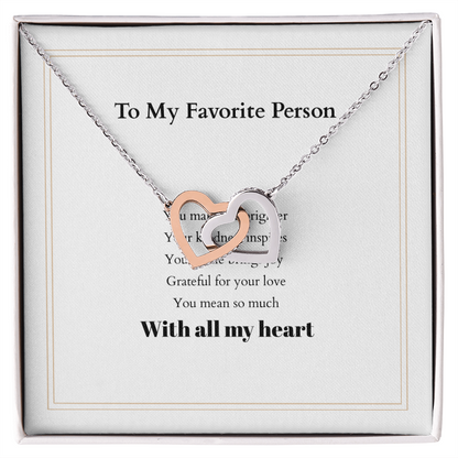 Personalized Interlocking Hearts Necklace with Custom Message Card – A Meaningful Gift for the Woman You Love