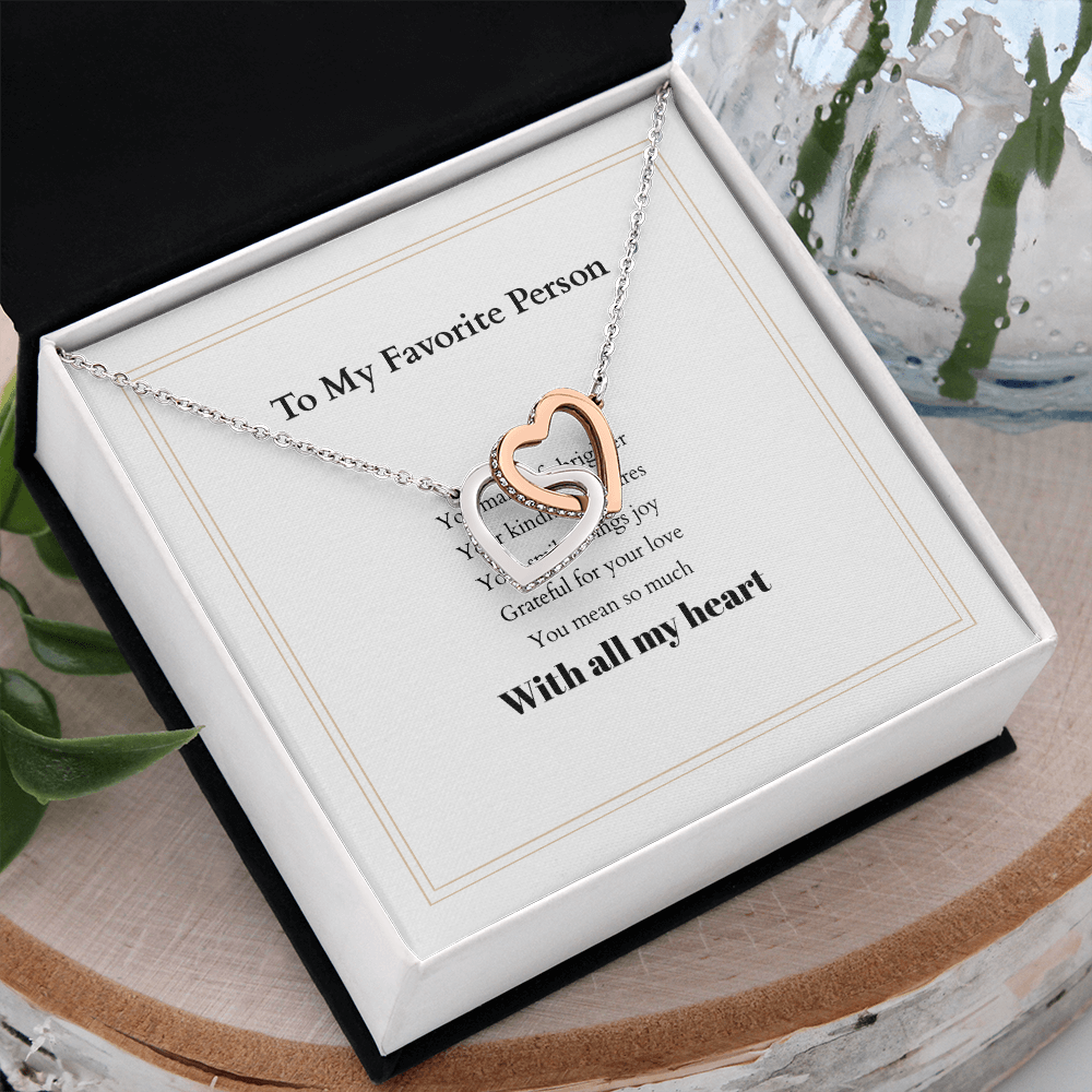 Personalized Interlocking Hearts Necklace with Custom Message Card – A Meaningful Gift for the Woman You Love