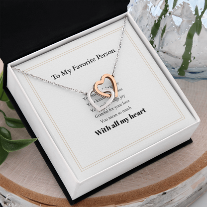 Personalized Interlocking Hearts Necklace with Custom Message Card – A Meaningful Gift for the Woman You Love