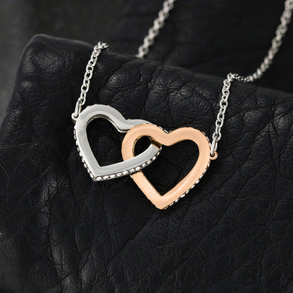 Personalized Interlocking Hearts Necklace with Custom Message Card – A Meaningful Gift for the Woman You Love