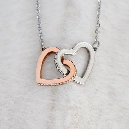 Personalized Interlocking Hearts Necklace with Custom Message Card – A Meaningful Gift for the Woman You Love