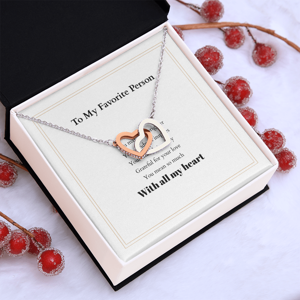 Personalized Interlocking Hearts Necklace with Custom Message Card – A Meaningful Gift for the Woman You Love