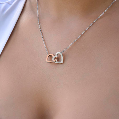 Personalized Interlocking Hearts Necklace with Custom Message Card – A Meaningful Gift for the Woman You Love