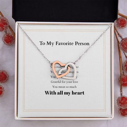 Personalized Interlocking Hearts Necklace with Custom Message Card – A Meaningful Gift for the Woman You Love