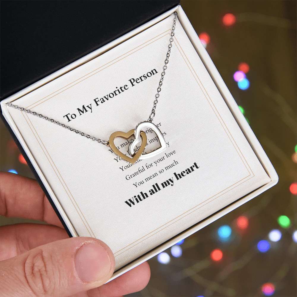 Personalized Interlocking Hearts Necklace with Custom Message Card – A Meaningful Gift for the Woman You Love