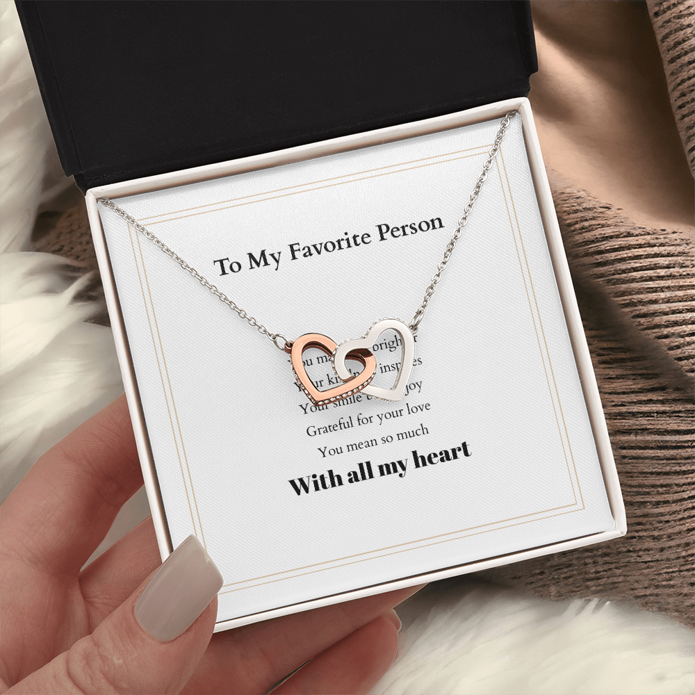 Personalized Interlocking Hearts Necklace with Custom Message Card – A Meaningful Gift for the Woman You Love