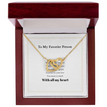 Personalized Interlocking Hearts Necklace with Custom Message Card – A Meaningful Gift for the Woman You Love