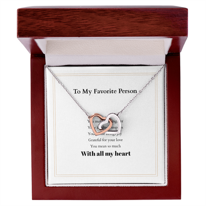 Personalized Interlocking Hearts Necklace with Custom Message Card – A Meaningful Gift for the Woman You Love