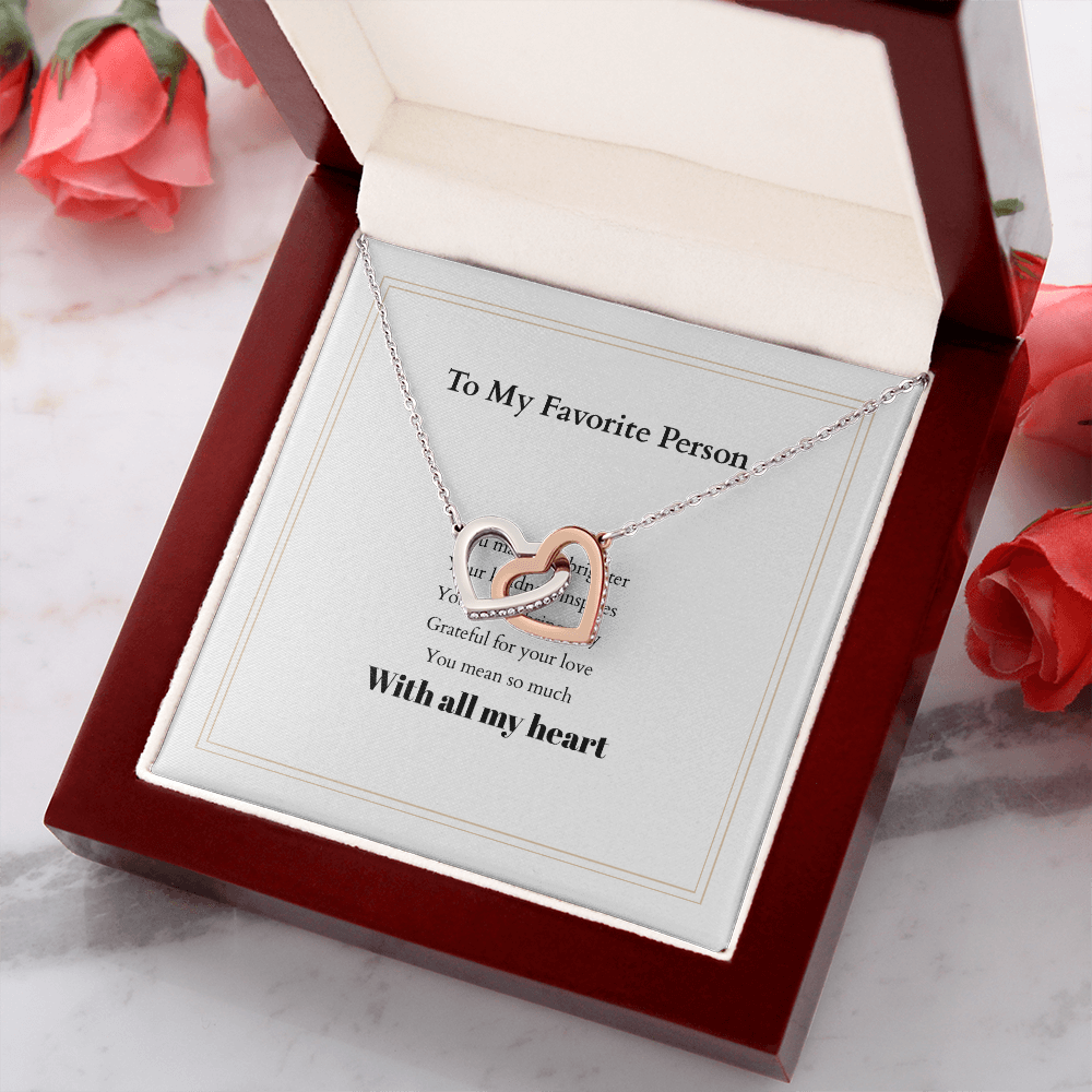 Personalized Interlocking Hearts Necklace with Custom Message Card – A Meaningful Gift for the Woman You Love