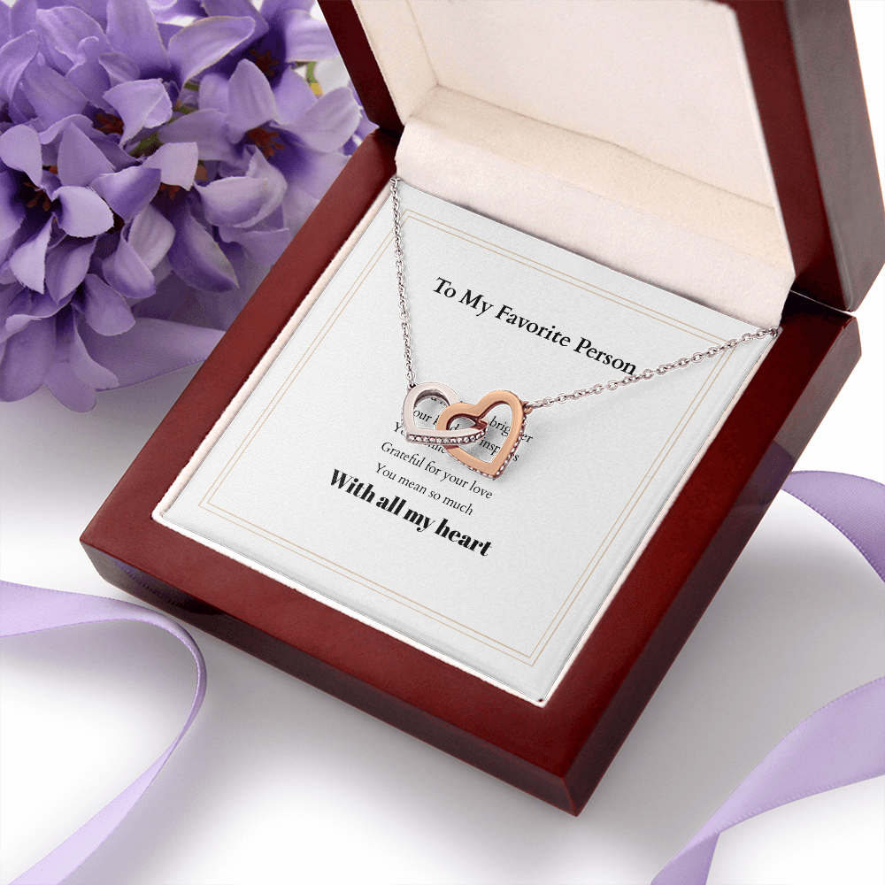 Personalized Interlocking Hearts Necklace with Custom Message Card – A Meaningful Gift for the Woman You Love