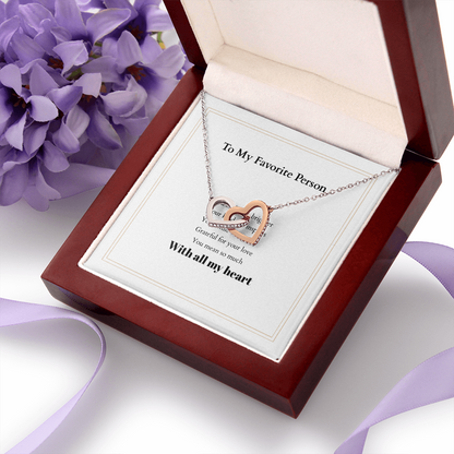 Personalized Interlocking Hearts Necklace with Custom Message Card – A Meaningful Gift for the Woman You Love