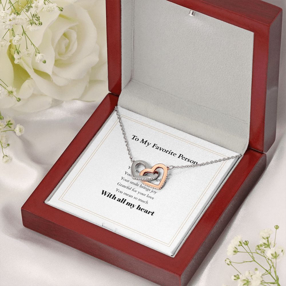 Personalized Interlocking Hearts Necklace with Custom Message Card – A Meaningful Gift for the Woman You Love