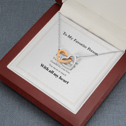 Personalized Interlocking Hearts Necklace with Custom Message Card – A Meaningful Gift for the Woman You Love