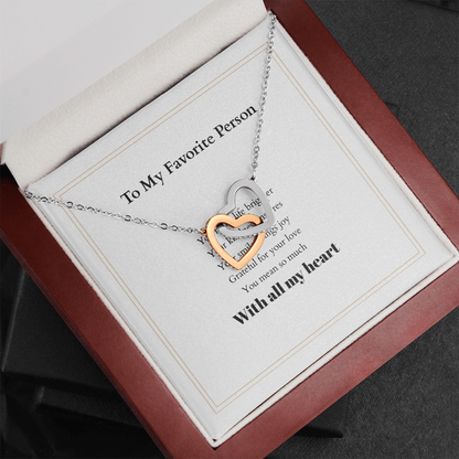 Personalized Interlocking Hearts Necklace with Custom Message Card – A Meaningful Gift for the Woman You Love