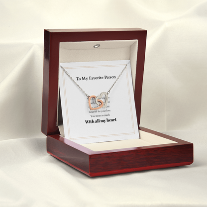 Personalized Interlocking Hearts Necklace with Custom Message Card – A Meaningful Gift for the Woman You Love