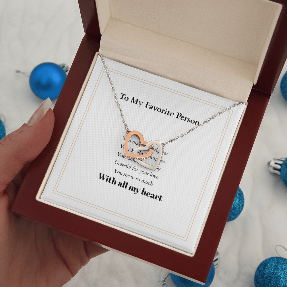 Personalized Interlocking Hearts Necklace with Custom Message Card – A Meaningful Gift for the Woman You Love