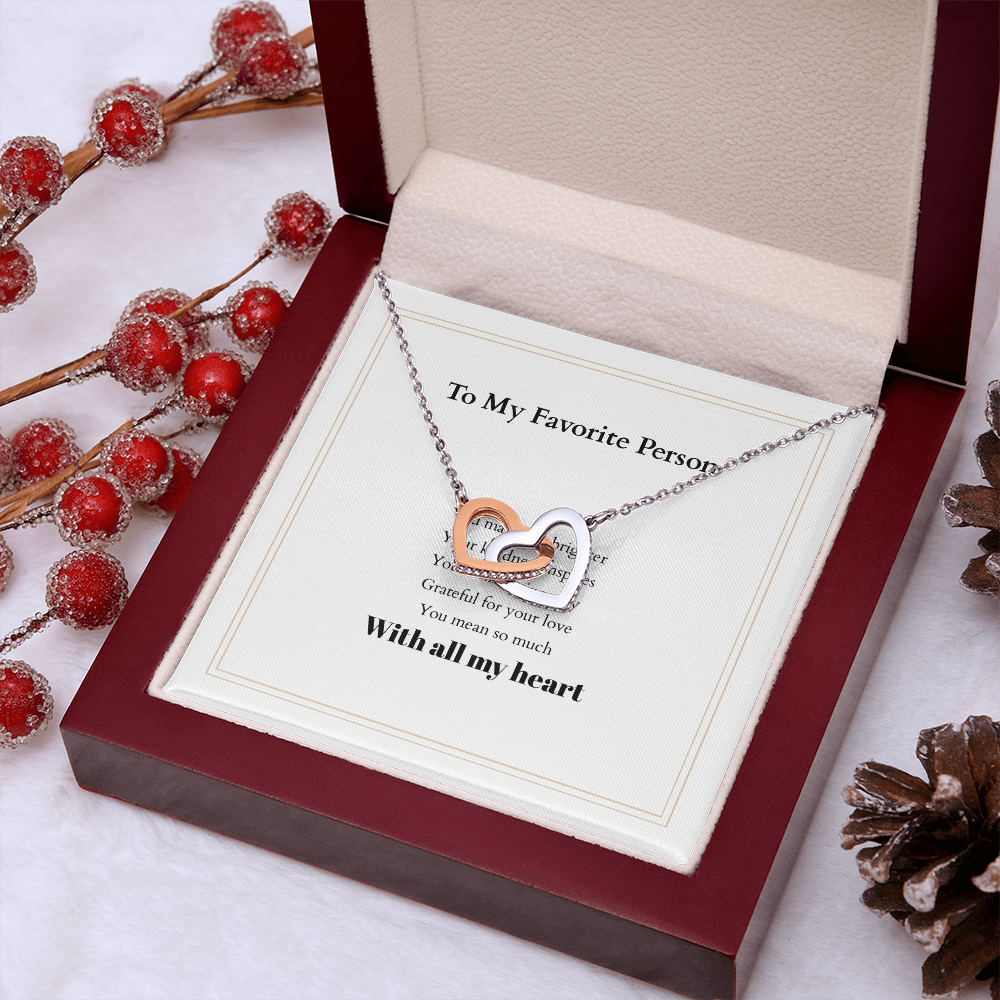 Personalized Interlocking Hearts Necklace with Custom Message Card – A Meaningful Gift for the Woman You Love