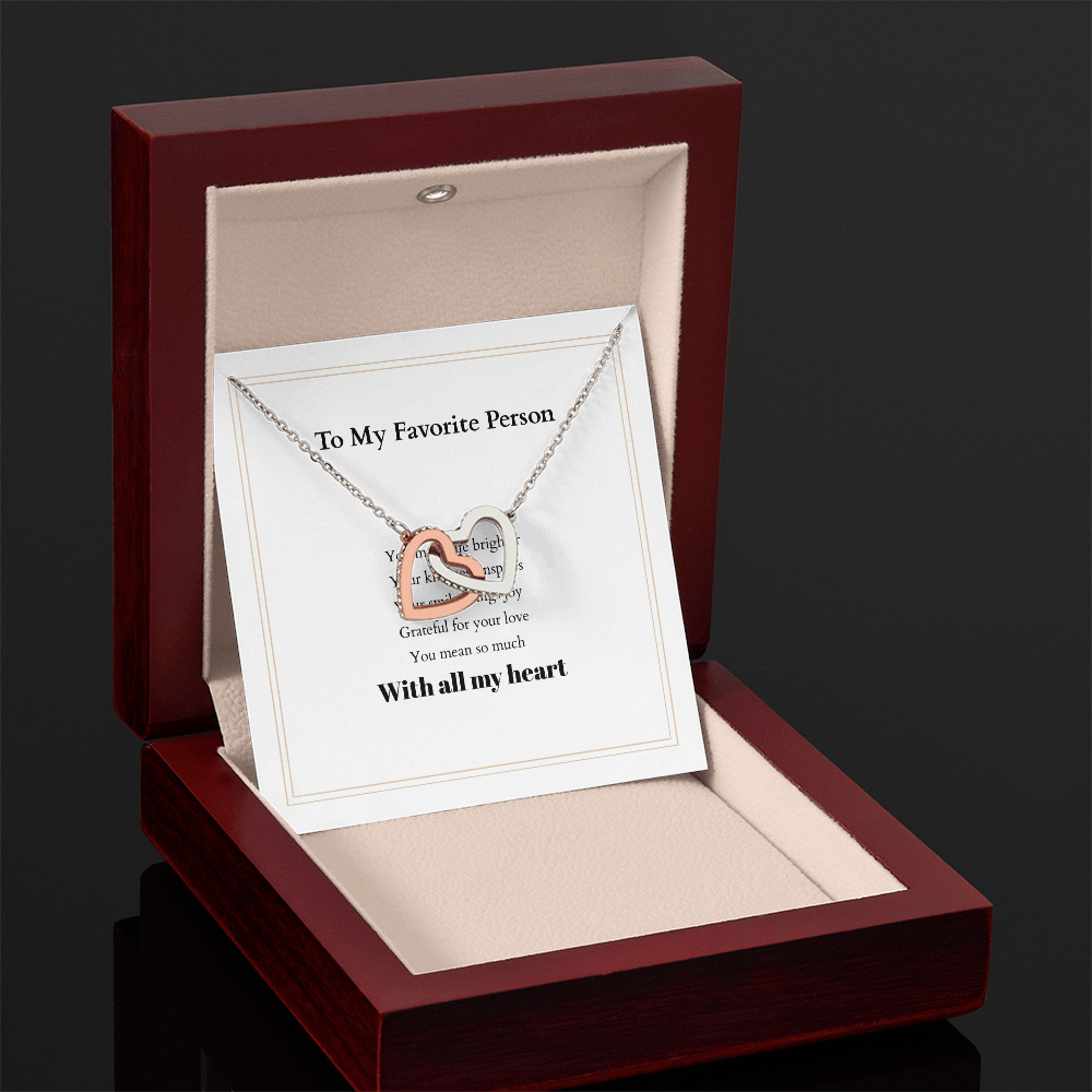 Personalized Interlocking Hearts Necklace with Custom Message Card – A Meaningful Gift for the Woman You Love