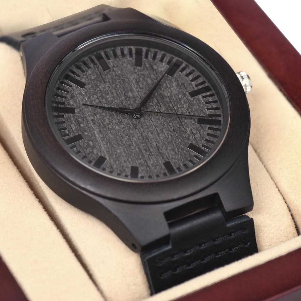 Wooden Watch — with Personalized Message Card