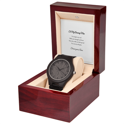 Wooden Watch — with Personalized Message Card