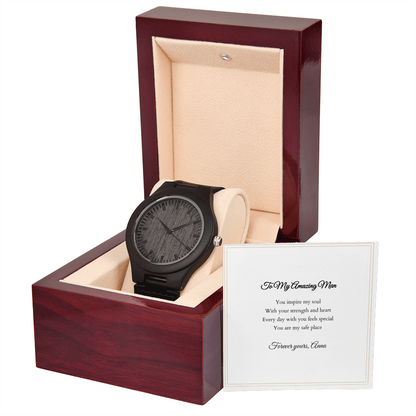 Wooden Watch — with Personalized Message Card