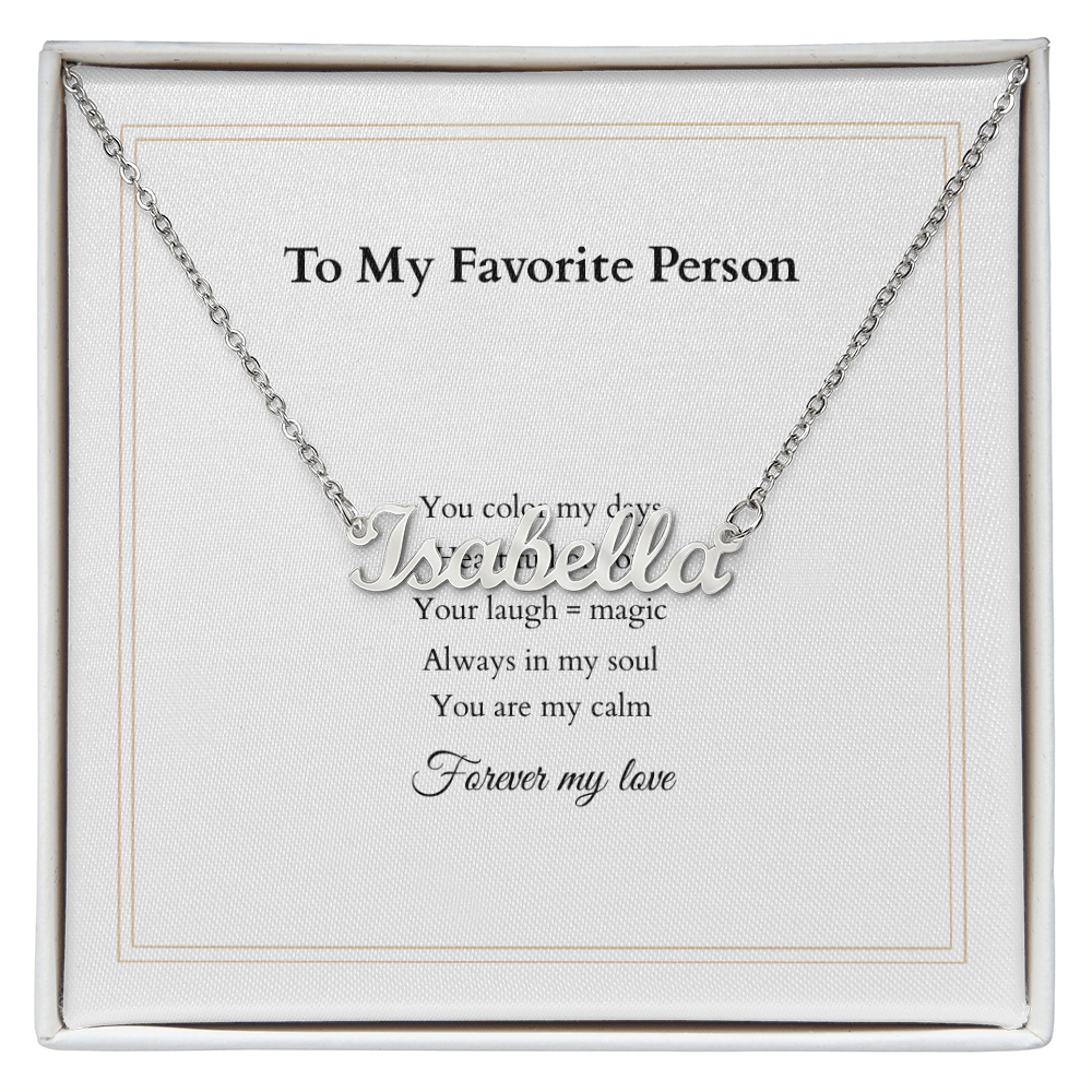 Personalized Name Necklace – A Gift Straight from the Heart, with Custom Message Card - Gift for her