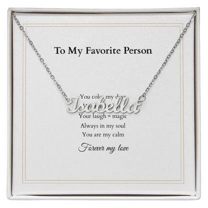 Personalized Name Necklace – A Gift Straight from the Heart, with Custom Message Card - Gift for her